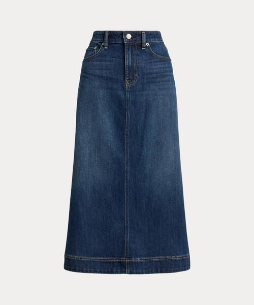 LAUREN RALPH LAUREN(ローレン ラルフ ローレン)の「デニム Aライン ミディ スカート(デニムスカート・レディース・ブルー・0/6/4/2/00)」の2枚目の写真
