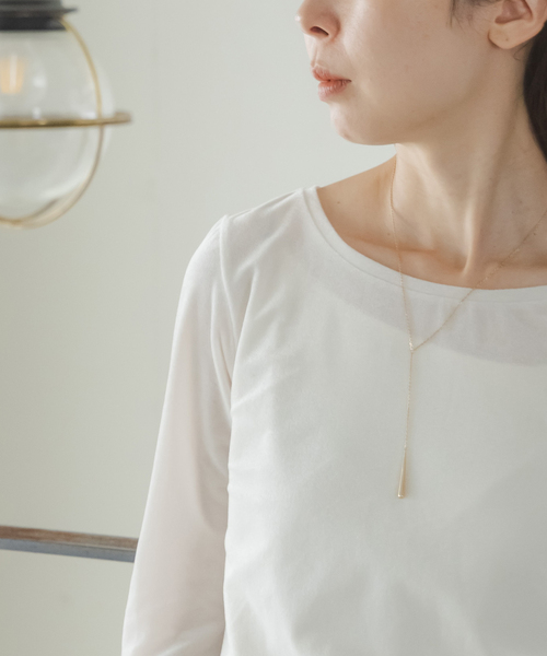 Noble(ノーブル)の「シアーベロアジャージーTOPS(Tシャツ/カットソー・レディース・モカ/ホワイト系その他/ピンク系その他・FREE)」の6枚目の写真