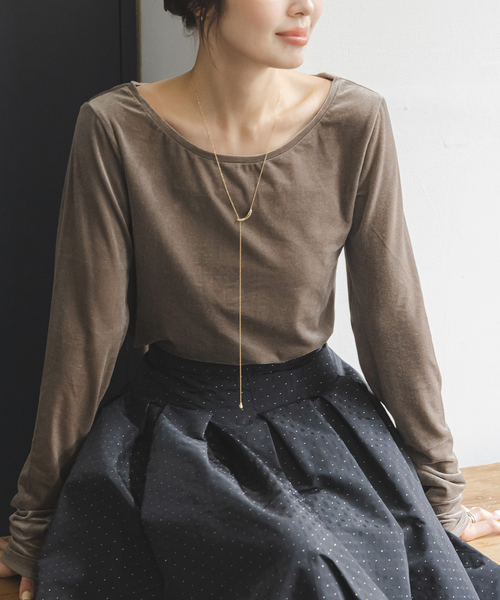 Noble(ノーブル)の「シアーベロアジャージーTOPS(Tシャツ/カットソー・レディース・モカ/ホワイト系その他/ピンク系その他・FREE)」の15枚目の写真