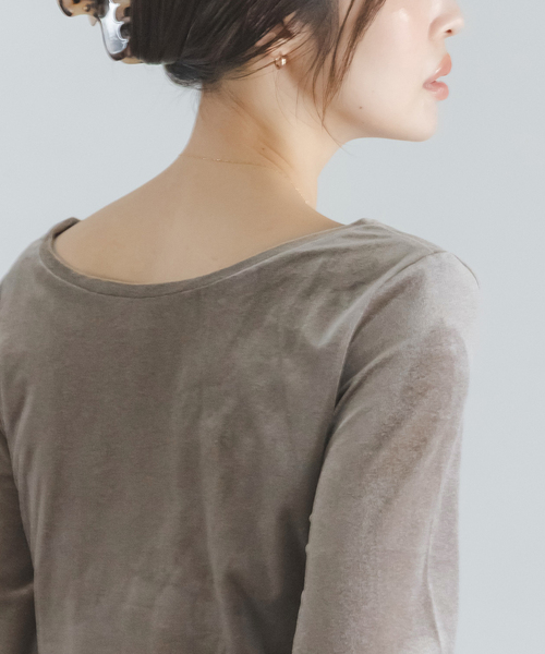 Noble(ノーブル)の「シアーベロアジャージーTOPS(Tシャツ/カットソー・レディース・モカ/ホワイト系その他/ピンク系その他・FREE)」の17枚目の写真