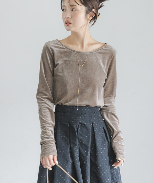 Noble(ノーブル)の「シアーベロアジャージーTOPS(Tシャツ/カットソー・レディース・モカ/ホワイト系その他/ピンク系その他・FREE)」の20枚目の写真