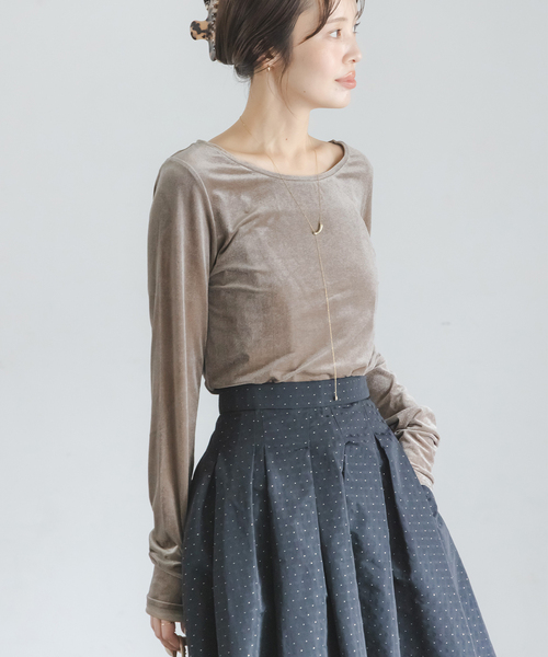 Noble(ノーブル)の「シアーベロアジャージーTOPS(Tシャツ/カットソー・レディース・モカ/ホワイト系その他/ピンク系その他・FREE)」の21枚目の写真