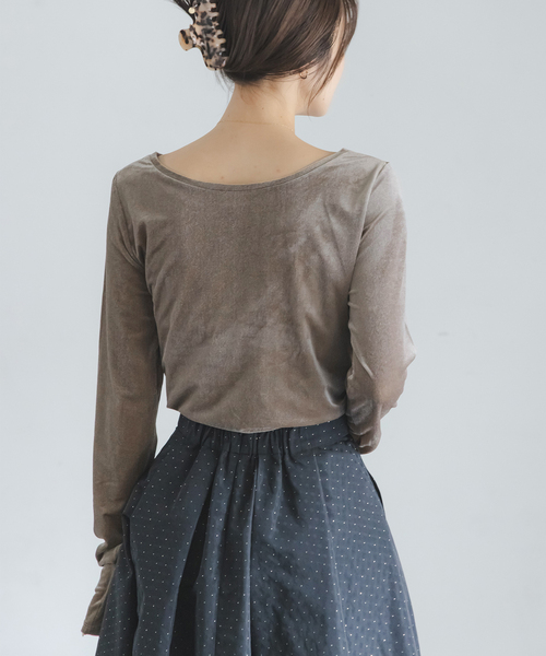 Noble(ノーブル)の「シアーベロアジャージーTOPS(Tシャツ/カットソー・レディース・モカ/ホワイト系その他/ピンク系その他・FREE)」の22枚目の写真