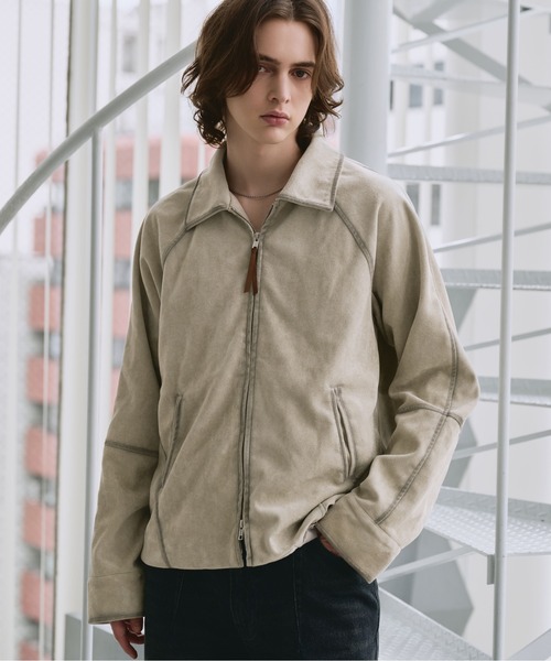 SELLE GLANT(セレグランテ)の「SUEDE-LIKE DOUBLE-ZIP JACKETT / スエードライクダブルジップジャケット(ブルゾン・メンズ・ダークブラウン/チャコールグレー/ブラック/キャメル/アイボリー・LARGE/SMALL/MEDIUM)」の2枚目の写真
