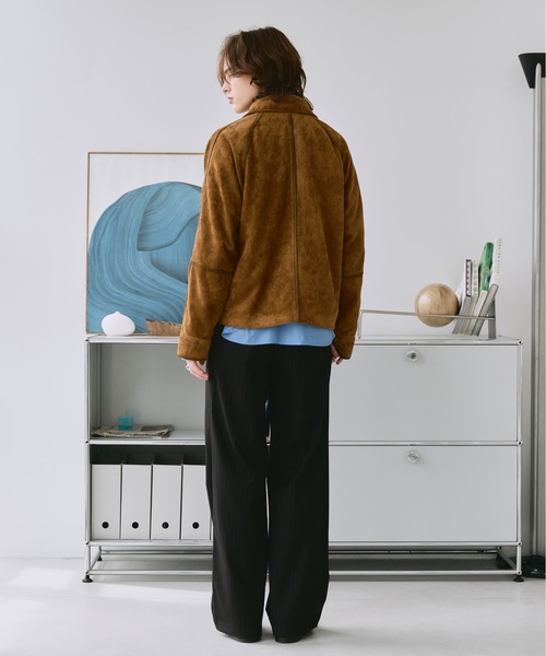SELLE GLANT(セレグランテ)の「SUEDE-LIKE DOUBLE-ZIP JACKETT / スエードライクダブルジップジャケット(ブルゾン・メンズ・ダークブラウン/チャコールグレー/ブラック/キャメル/アイボリー・LARGE/SMALL/MEDIUM)」の9枚目の写真