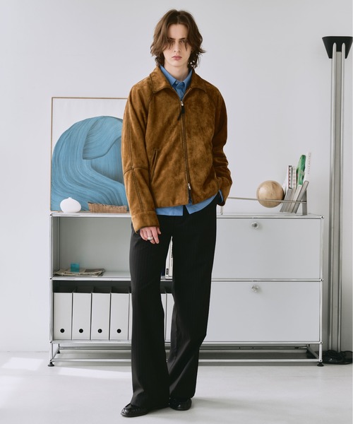 SELLE GLANT(セレグランテ)の「SUEDE-LIKE DOUBLE-ZIP JACKETT / スエードライクダブルジップジャケット(ブルゾン・メンズ・ダークブラウン/チャコールグレー/ブラック/キャメル/アイボリー・LARGE/SMALL/MEDIUM)」の7枚目の写真