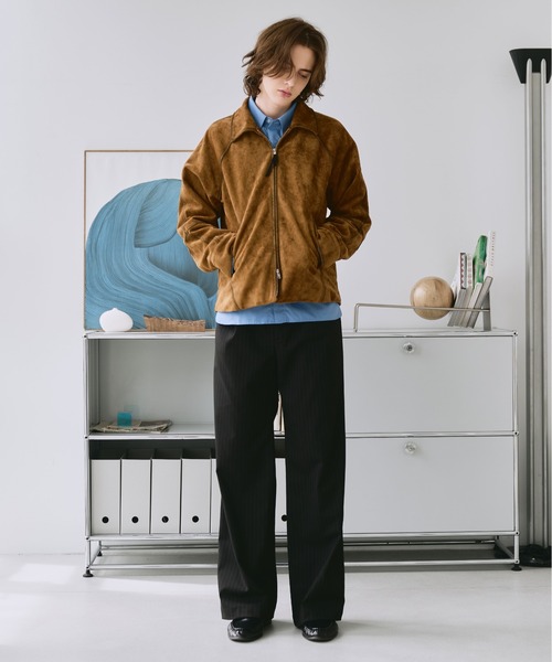 SELLE GLANT(セレグランテ)の「SUEDE-LIKE DOUBLE-ZIP JACKETT / スエードライクダブルジップジャケット(ブルゾン・メンズ・ダークブラウン/チャコールグレー/ブラック/キャメル/アイボリー・LARGE/SMALL/MEDIUM)」の6枚目の写真