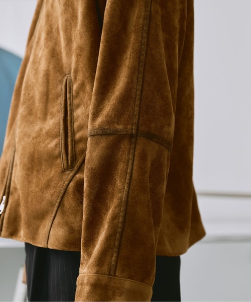 SELLE GLANT(セレグランテ)の「SUEDE-LIKE DOUBLE-ZIP JACKETT / スエードライクダブルジップジャケット(ブルゾン・メンズ・ダークブラウン/チャコールグレー/ブラック/キャメル/アイボリー・LARGE/SMALL/MEDIUM)」の13枚目の写真