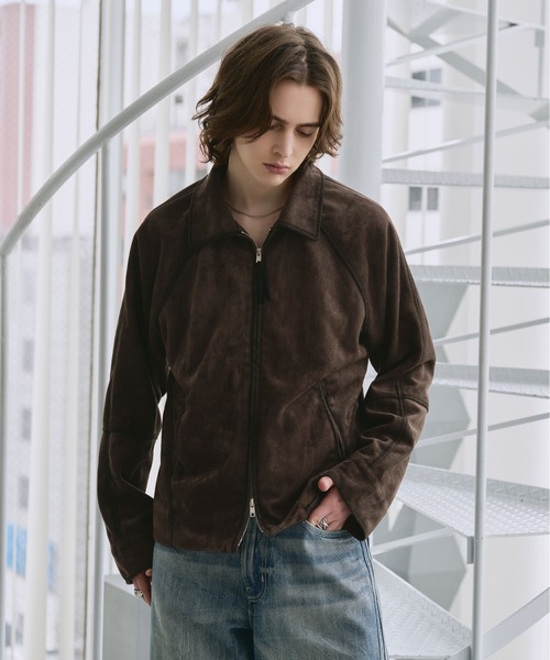 SELLE GLANT(セレグランテ)の「SUEDE-LIKE DOUBLE-ZIP JACKETT / スエードライクダブルジップジャケット(ブルゾン・メンズ・ダークブラウン/チャコールグレー/ブラック/キャメル/アイボリー・LARGE/SMALL/MEDIUM)」の17枚目の写真