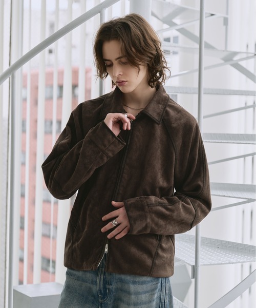 SELLE GLANT(セレグランテ)の「SUEDE-LIKE DOUBLE-ZIP JACKETT / スエードライクダブルジップジャケット(ブルゾン・メンズ・ダークブラウン/チャコールグレー/ブラック/キャメル/アイボリー・LARGE/SMALL/MEDIUM)」の18枚目の写真