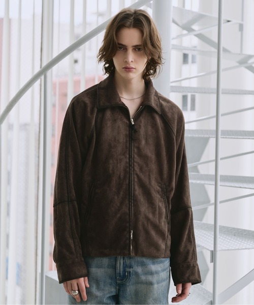 SELLE GLANT(セレグランテ)の「SUEDE-LIKE DOUBLE-ZIP JACKETT / スエードライクダブルジップジャケット(ブルゾン・メンズ・ダークブラウン/チャコールグレー/ブラック/キャメル/アイボリー・LARGE/SMALL/MEDIUM)」の19枚目の写真