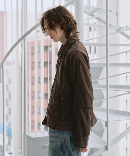 SELLE GLANT(セレグランテ)の「SUEDE-LIKE DOUBLE-ZIP JACKETT / スエードライクダブルジップジャケット(ブルゾン・メンズ・ダークブラウン/チャコールグレー/ブラック/キャメル/アイボリー・LARGE/SMALL/MEDIUM)」の20枚目の写真