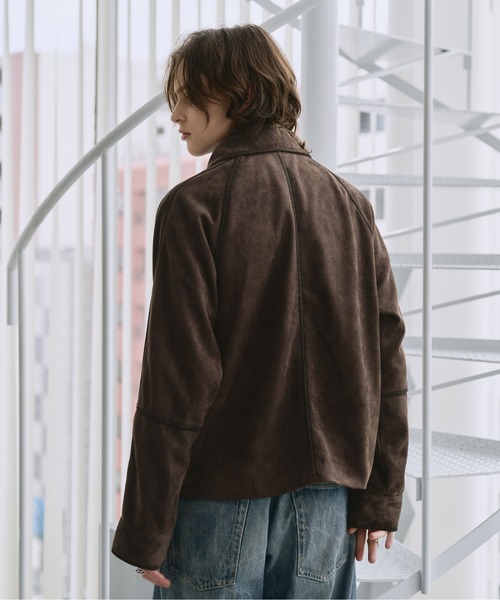 SELLE GLANT(セレグランテ)の「SUEDE-LIKE DOUBLE-ZIP JACKETT / スエードライクダブルジップジャケット(ブルゾン・メンズ・ダークブラウン/チャコールグレー/ブラック/キャメル/アイボリー・LARGE/SMALL/MEDIUM)」の21枚目の写真