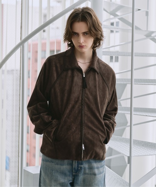SELLE GLANT(セレグランテ)の「SUEDE-LIKE DOUBLE-ZIP JACKETT / スエードライクダブルジップジャケット(ブルゾン・メンズ・ダークブラウン/チャコールグレー/ブラック/キャメル/アイボリー・LARGE/SMALL/MEDIUM)」の16枚目の写真