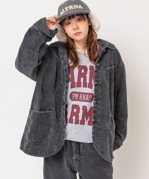 RNA(アールエヌエー)の「J2209 ウォッシュドコードチャイナジャケット(ノーカラージャケット・レディース・インディゴブルー/スミクロ・MEDIUM)」の3枚目の写真
