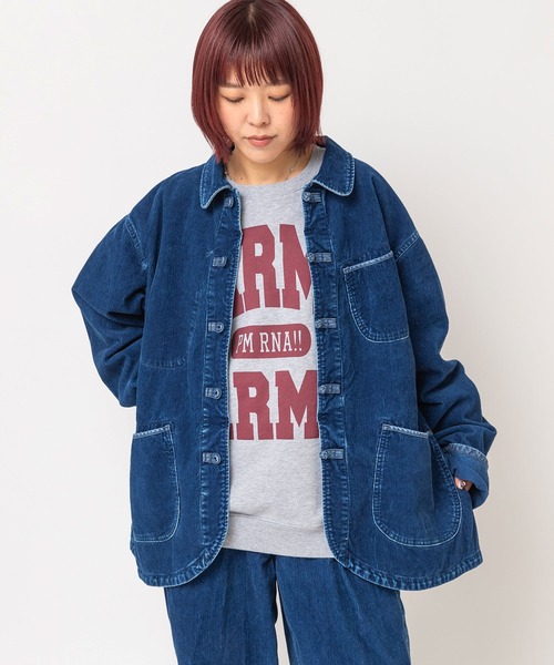 RNA(アールエヌエー)の「J2209 ウォッシュドコードチャイナジャケット(ノーカラージャケット・レディース・インディゴブルー/スミクロ・MEDIUM)」の8枚目の写真