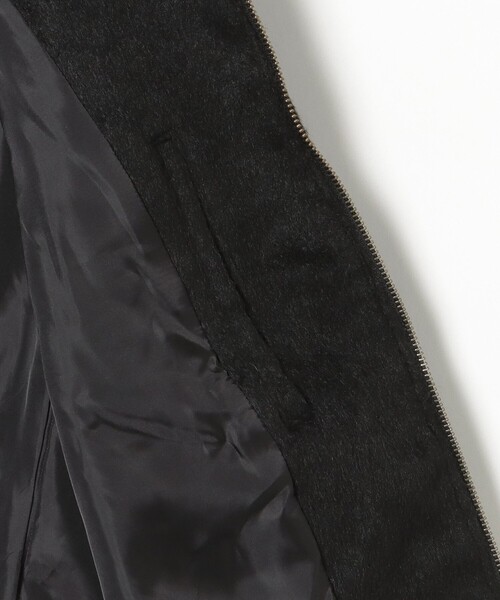 BEAMS HEART(ビームスハート)の「シャギー ジップアップ ブルゾン(ライダースジャケット・メンズ・ブラック/ブラウン・LARGE/MEDIUM/SMALL)」の4枚目の写真