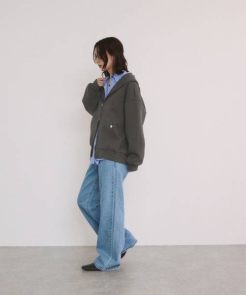 STELLA FISH(ステラフィッシュ)の「ダブルジップボンディングパーカー/ブルゾン(パーカー・レディース・オフホワイト/グレー/チャコールグレー・FREE)」の12枚目の写真