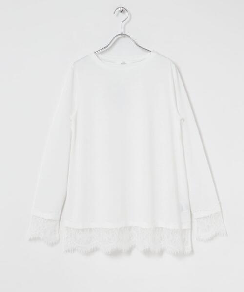 ITEMS URBANRESEARCH(アイテムズ アーバンリサーチ)の「レースコンビロングTシャツ(Tシャツ/カットソー・レディース・ホワイト/グレー・FREE)」の8枚目の写真