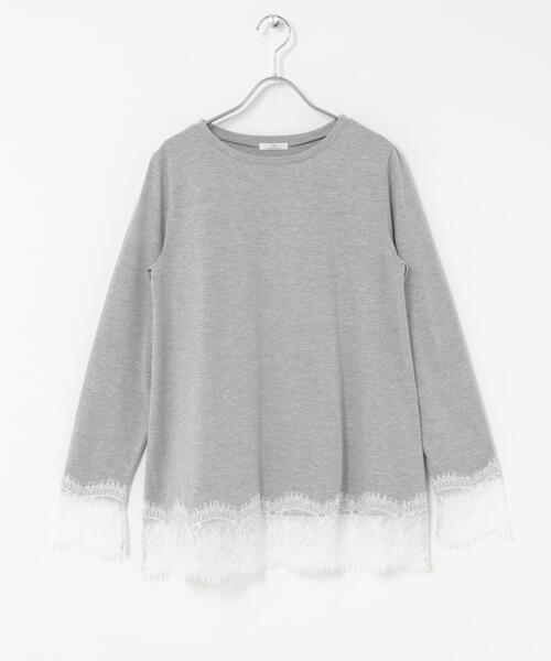 ITEMS URBANRESEARCH(アイテムズ アーバンリサーチ)の「レースコンビロングTシャツ(Tシャツ/カットソー・レディース・ホワイト/グレー・FREE)」の12枚目の写真