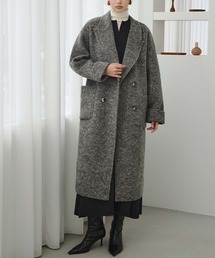 【2026AW】【上質ウール65%】ダブルブレストオーバーサイズロングチェスターコート