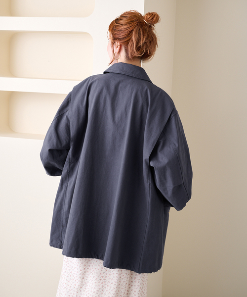 B.C STOCK（ベーセーストック）の「【ZOZO先行販売】《2枚セット》Gleamy / グリーミー  ミリタリーコート+ボアベスト（その他アウター・レディース・カーキ/ブラック/ネイビー・FREE）」の4枚目の写真