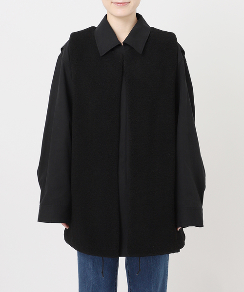 B.C STOCK（ベーセーストック）の「【ZOZO先行販売】《2枚セット》Gleamy / グリーミー  ミリタリーコート+ボアベスト（その他アウター・レディース・カーキ/ブラック/ネイビー・FREE）」の18枚目の写真