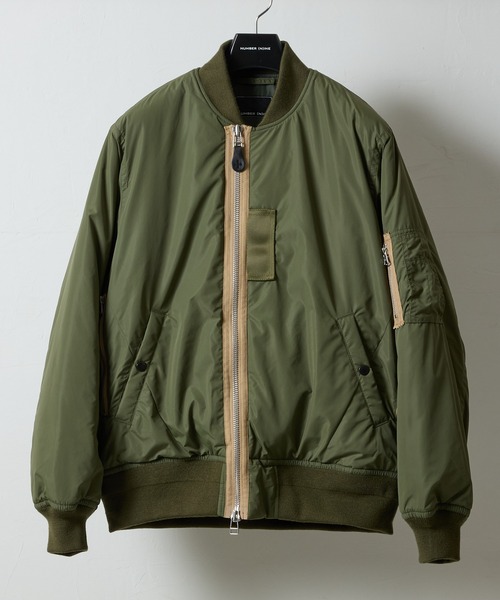 NUMBER (N)INE（ナンバーナイン）の「NYLON MA-1 JACKET / 撥水 ナイロン 中綿 MA-1 ジャケット（MA-1・メンズ・ブラック系/オリーブ/ブラック・2/3/4）」の3枚目の写真