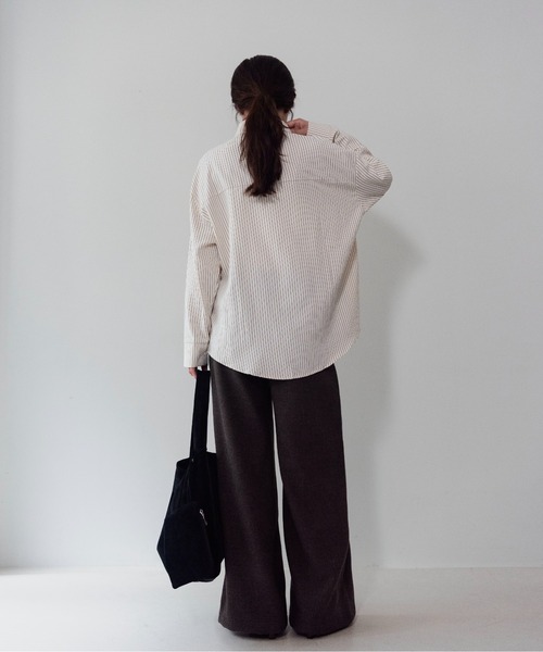 on:nue(オンニュ)の「【on:nue】メランジタックワイドパンツ/26-27 AW COLLECTION(その他パンツ・レディース・ベージュ/グレー/ブラウン・MEDIUM/SMALL)」の5枚目の写真