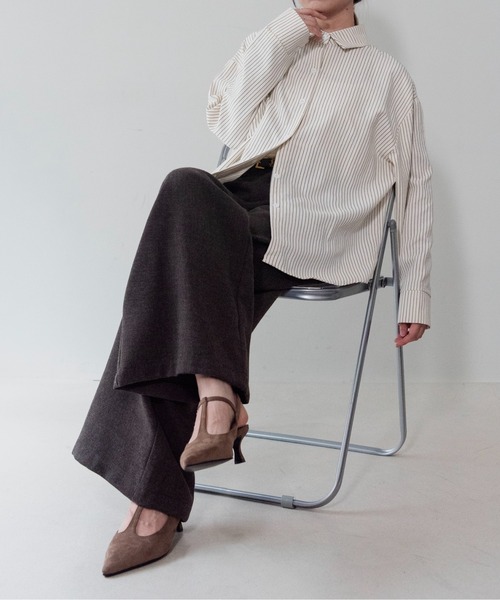 on:nue(オンニュ)の「【on:nue】メランジタックワイドパンツ/26-27 AW COLLECTION(その他パンツ・レディース・ベージュ/グレー/ブラウン・MEDIUM/SMALL)」の8枚目の写真