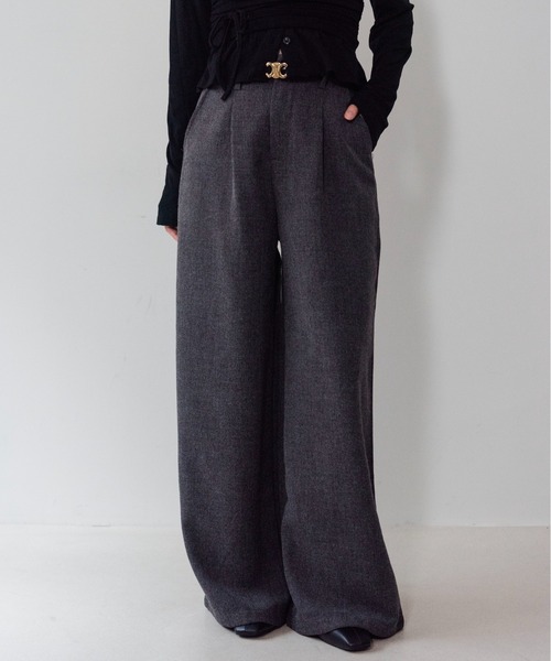 on:nue(オンニュ)の「【on:nue】メランジタックワイドパンツ/26-27 AW COLLECTION(その他パンツ・レディース・ベージュ/グレー/ブラウン・MEDIUM/SMALL)」の9枚目の写真
