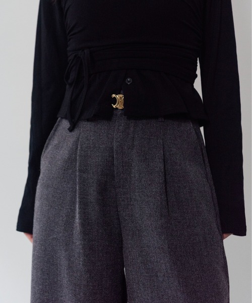 on:nue(オンニュ)の「【on:nue】メランジタックワイドパンツ/26-27 AW COLLECTION(その他パンツ・レディース・ベージュ/グレー/ブラウン・MEDIUM/SMALL)」の15枚目の写真