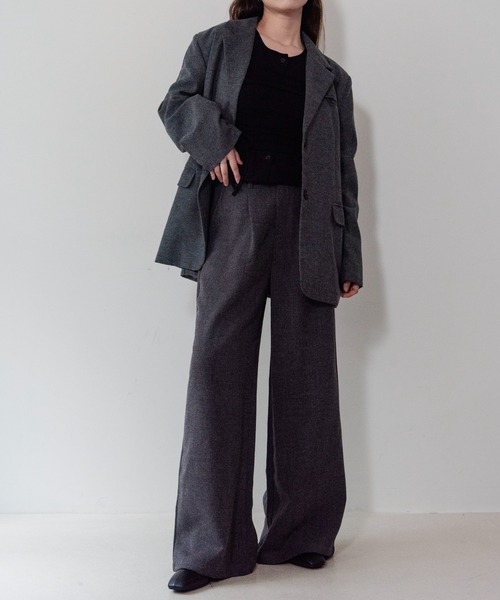 on:nue(オンニュ)の「【on:nue】メランジタックワイドパンツ/26-27 AW COLLECTION(その他パンツ・レディース・ベージュ/グレー/ブラウン・MEDIUM/SMALL)」の18枚目の写真
