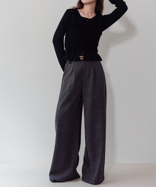 on:nue(オンニュ)の「【on:nue】メランジタックワイドパンツ/26-27 AW COLLECTION(その他パンツ・レディース・ベージュ/グレー/ブラウン・MEDIUM/SMALL)」の19枚目の写真