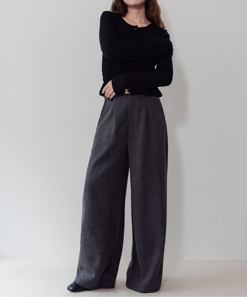 on:nue(オンニュ)の「【on:nue】メランジタックワイドパンツ/26-27 AW COLLECTION(その他パンツ・レディース・ベージュ/グレー/ブラウン・MEDIUM/SMALL)」の22枚目の写真