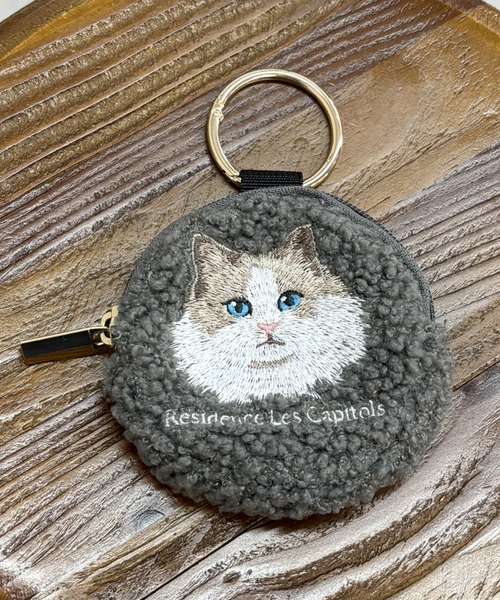 WEB限定】アニマル刺繍ボアミニポーチ / バッグチャーム（ポーチ