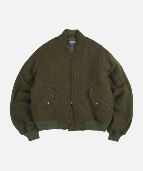 FRIZMWORKS(フリズムワークス)の「ウールフライトジャケット _ モスグリーン(ブルゾン・メンズ・その他・SMALL/MEDIUM/LARGE/X-LARGE)」の1枚目の写真