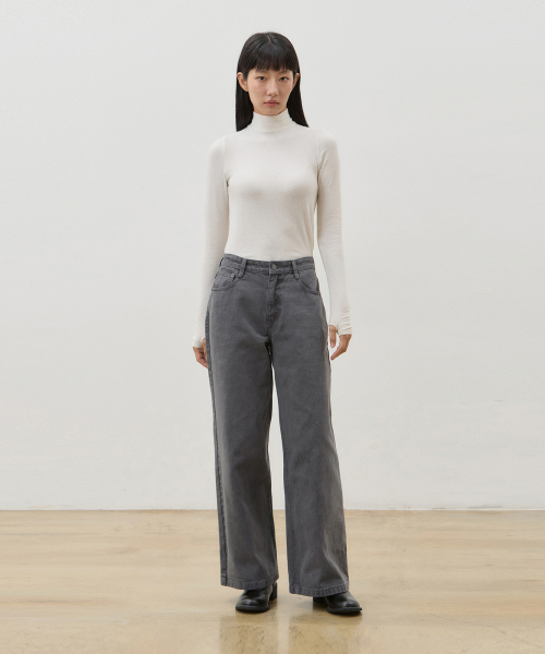 RYUL+WAI(リュルアンドワイ)の「デニムワイドルーズロングパンツ グレー F6(デニムパンツ・レディース・その他・SMALL/MEDIUM)」の2枚目の写真