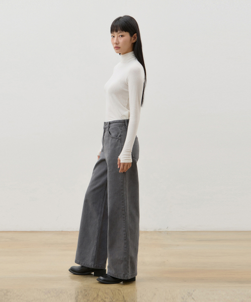 RYUL+WAI(リュルアンドワイ)の「デニムワイドルーズロングパンツ グレー F6(デニムパンツ・レディース・その他・SMALL/MEDIUM)」の3枚目の写真
