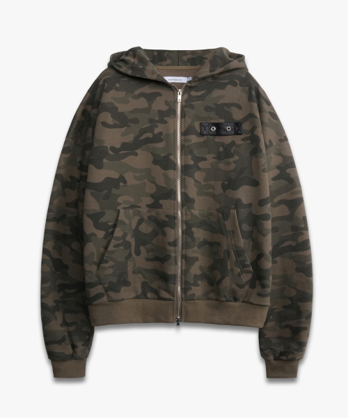 DOFFJASON(ドフジェーソン)の「レザーポイントフードジップアップ CAMO(パーカー・メンズ・その他・MEDIUM/LARGE)」の2枚目の写真