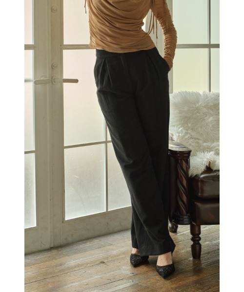 ERADIE(エラディエ)の「Wool Blend Semi-Wide Pants ウールブレンドセミワイドパンツ(スラックス・レディース・ブラック/キャメル/グレー系・SMALL/MEDIUM)」の22枚目の写真
