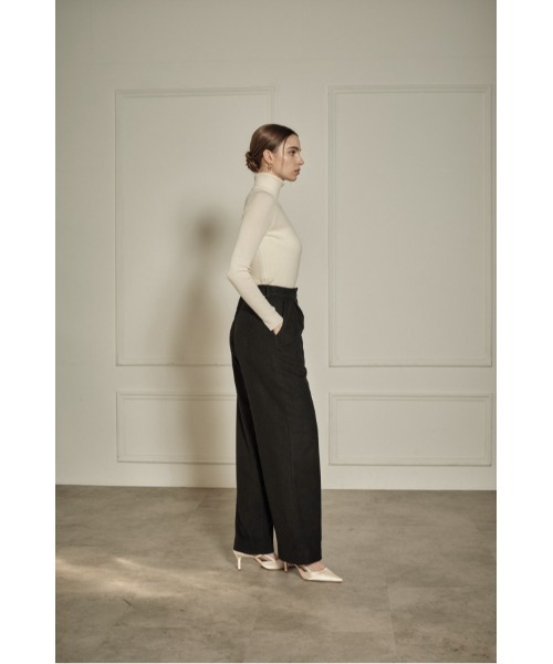 ERADIE(エラディエ)の「Wool Blend Semi-Wide Pants ウールブレンドセミワイドパンツ(スラックス・レディース・ブラック/キャメル/グレー系・SMALL/MEDIUM)」の20枚目の写真