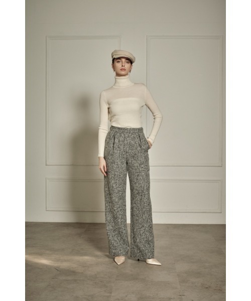 ERADIE(エラディエ)の「Wool Blend Semi-Wide Pants ウールブレンドセミワイドパンツ(スラックス・レディース・ブラック/キャメル/グレー系・SMALL/MEDIUM)」の8枚目の写真