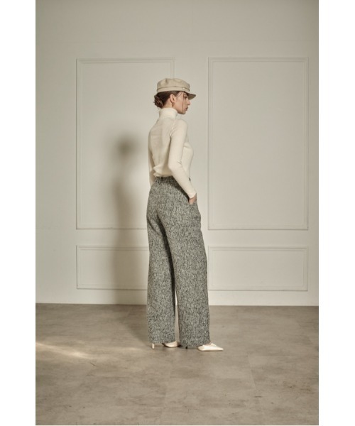 ERADIE(エラディエ)の「Wool Blend Semi-Wide Pants ウールブレンドセミワイドパンツ(スラックス・レディース・ブラック/キャメル/グレー系・SMALL/MEDIUM)」の7枚目の写真