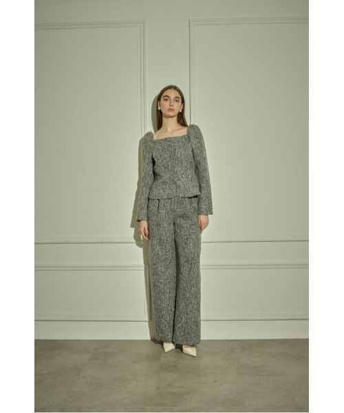 ERADIE(エラディエ)の「Wool Blend Semi-Wide Pants ウールブレンドセミワイドパンツ(スラックス・レディース・ブラック/キャメル/グレー系・SMALL/MEDIUM)」の5枚目の写真