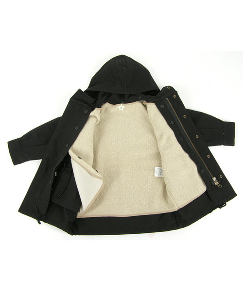 X-girl Stages（エックスガールステージス）の「MODS COAT(4T～6T)（ミリタリージャケット・キッズ・ブラック/カーキ・4T/5T/6T）」の7枚目の写真