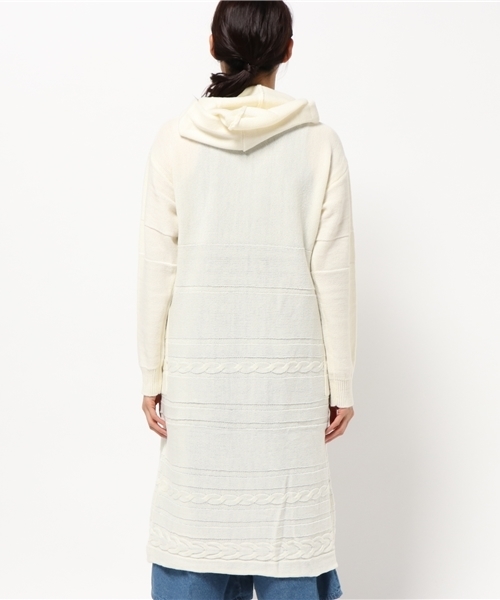 AVIREX(アヴィレックス)の「avirex/ アヴィレックス/ EMBLEM HOOD LONG CARDIGAN/ エンブレム フード ロング カーディガン(カーディガン/ボレロ・レディース・ネイビー/アイボリー・FREE)」の5枚目の写真