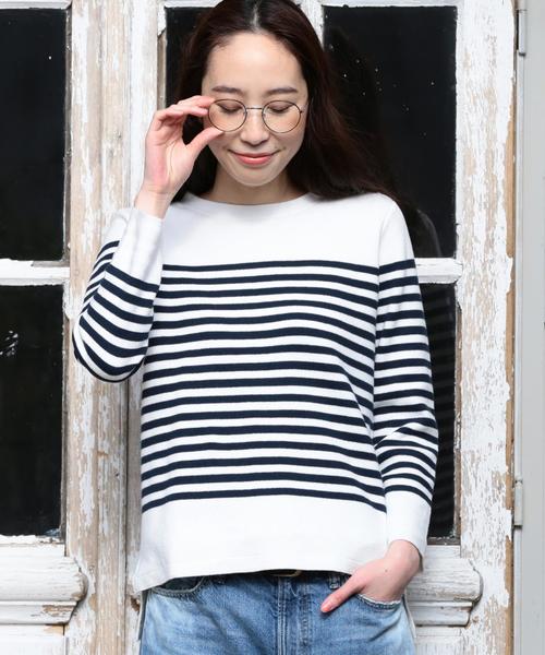 coen(コーエン)の「ミラノリブボーダーニット(ニット/セーター・レディース・レッド/ネイビー・LARGE/MEDIUM)」の2枚目の写真