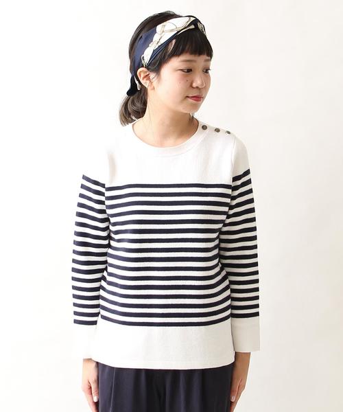 coen(コーエン)の「ミラノリブボーダーニット(ニット/セーター・レディース・レッド/ネイビー・LARGE/MEDIUM)」の3枚目の写真