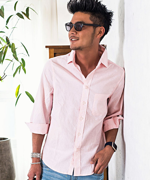 Vicci（ビッチ）の「『SILVER BULLET SELECT AP/シルバーバレットセレクト』7分袖綿麻シャツ（シャツ/ブラウス・メンズ・ネイビー/ロイヤルブルー/モスグリーン/ブルー/ターコイズブルー/カーキ/ブルー系その他/ブラック/ブルー系その他2/ライトピンク/ワインレッド/ライトイエロー/グレー/ホワイト/オレンジ/ホワイト系その他/ブルー系その他3/ベージュ系その他/ピンク系1・M/L）」の16枚目の写真